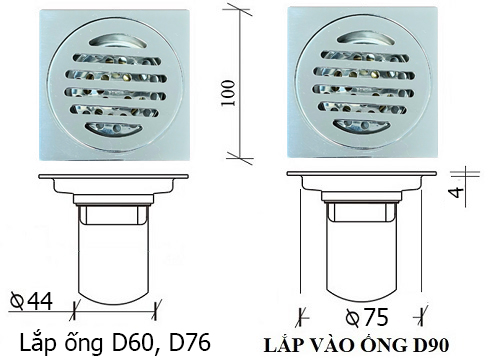 Phễu thoát sàn chống mùi hôi CF2B