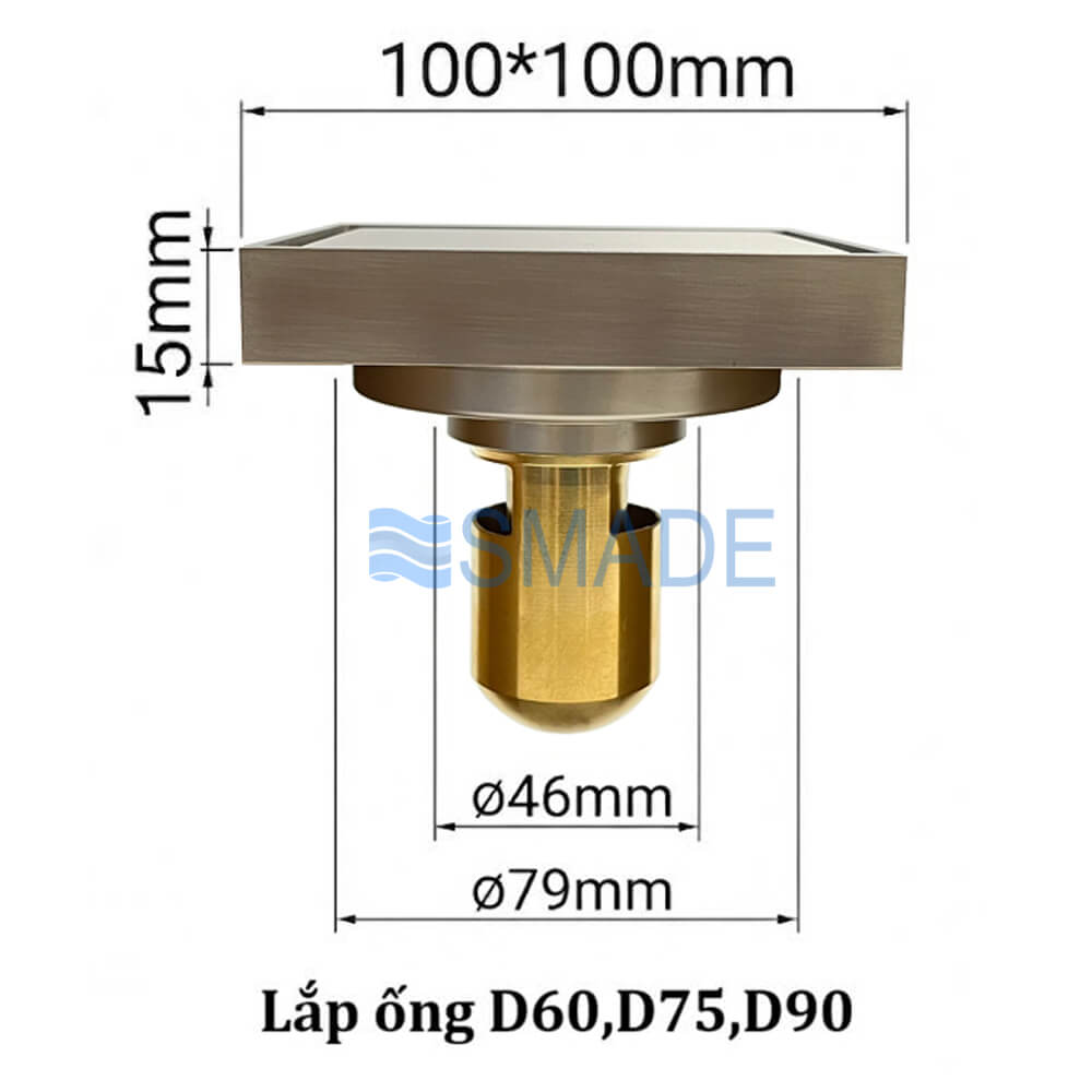 Nắp thoát sàn ngăn mùi hôi CF5B D60/90