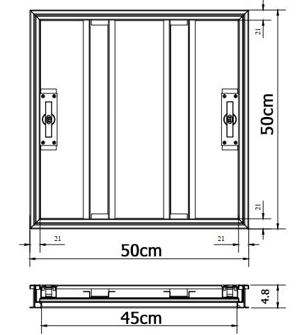 Nắp bể nước ngầm inox 304 kích thước 50x50 model S1-50