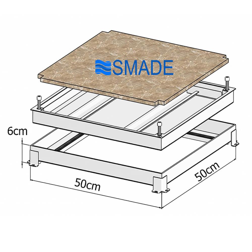 Nắp bể nước ngầm KT 50x50, Gioăng cao su kép chống nước, chịu tải cao - SMC08-500