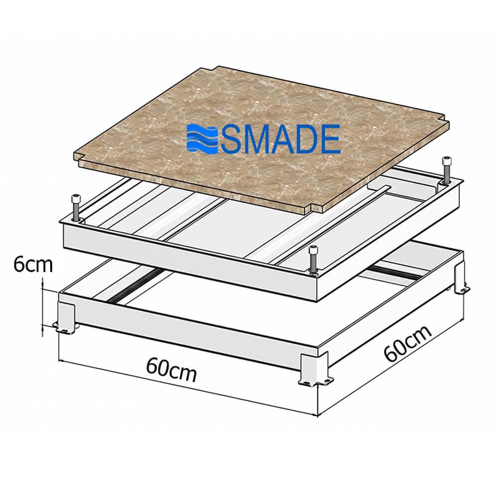 Nắp bể nước ngầm KT 60x60, Gioăng cao su kép chống nước, chịu tải cao - SMC08-600