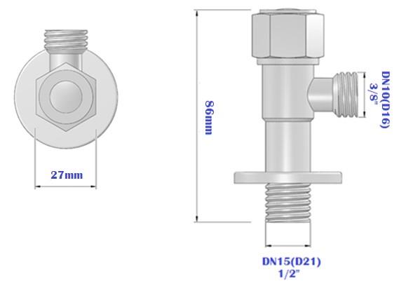 Van góc 1 ngả AT-01 DN10